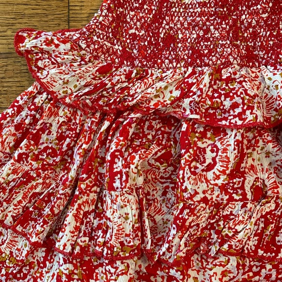 Free People Red and White Midi Dress - Picture 2 of 4
